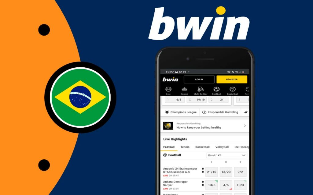 Você pode usar o aplicativo móvel gratuito na Bwin